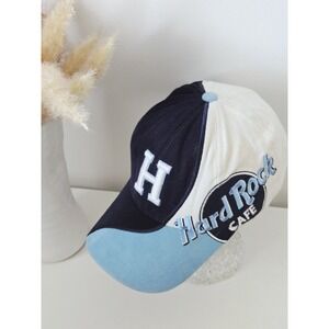 Vintage Hard Rock Cafe New York Hat Cap Embroidered Blue White OSFA